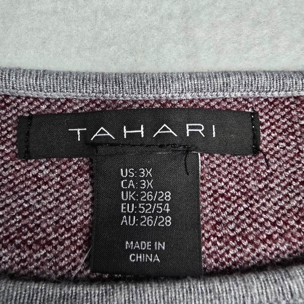 Tahari Sweater Womens 3XL Windowpane Plaid Pullover Long Sleeve Plus Size Top 3X - Picture 3 of 9